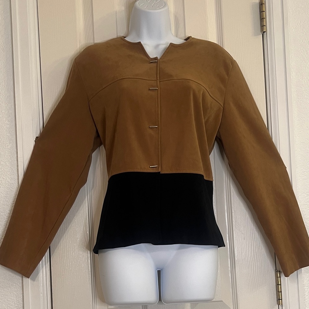 Chic Tan and Black Women's Blazer